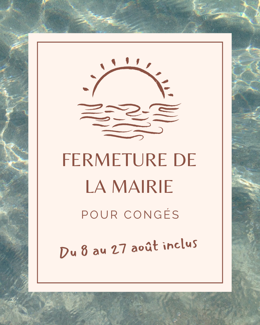 Fermeture de la mairie pour congés